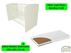 Patut Klups Karolina II Alb + Saltea 12 MyKids MyDreams II foto