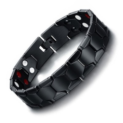 Bratara magnetica din otel inoxidabil, black, model SY520QD foto