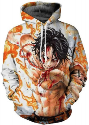 Pentru Cosplay 3D Anime Pulover Hoodie Monkey D Luffy Halloween Unisex Adult Man foto