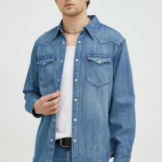 Levi's camasa jeans barbati, cu guler clasic, regular