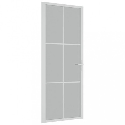 Ușă de interior, 83x201,5 cm, alb, sticlă mată și aluminiu foto