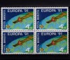 RO 1991 LP1252 &quot;Europa CEPT spatiu -satelitul Eutelsat I&quot; ,bloc de 4 , MNH, Nestampilat
