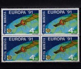 Cumpara ieftin RO 1991 LP1252 &quot;Europa CEPT spatiu -satelitul Eutelsat I&quot; ,bloc de 4 , MNH