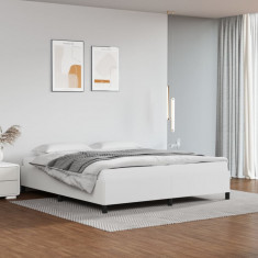vidaXL Cadru de pat, alb, 180x200 cm, piele ecologică