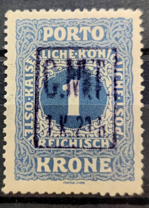 1kr. 20h/1kr. - MH - Supratipar CMT - Ocupatia romana in Pocutia 1919