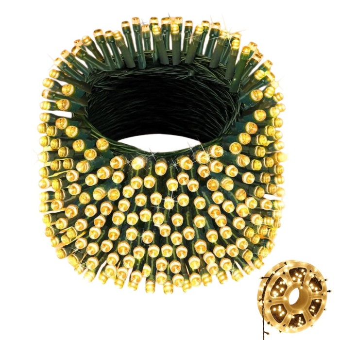 Ghirlanda luminoasa Timeless Tools, 360 leduri, 8 moduri iluminare, IP44, 6 W, 39 m, Alb cald