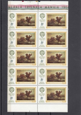 ROMANIA 1968 LP 673 A XV- a ADUNARE TRIENALA DE VANATOARE- MAMAIA BLOC DE 10 MNH foto