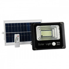 Proiector 80W 80 LED SMD cu Senzor de miscare, Panou Solar si Telecomanda foto