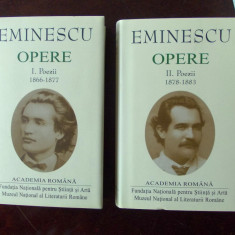 MIHAI EMINESCU- POEZII/OPERE, DOUA VOLUME, EDITIE DE LUX- ACADEMIA ROMANA, r5a