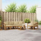 vidaXL Set de canapele de exterior cu pernă 7 pcs Natural și Bej 3366061