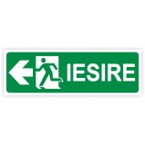 Indicator semnalizare Iesire in caz de urgenta Stanga, PVC, 30 x 10 cm
