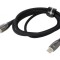 Cablu USB A la USB C 1m negru textil 100W