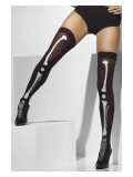 Ciorapi dama 3/4 Halloween negri model schelet