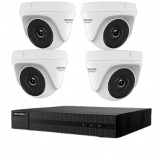 Kit supraveghere Hikvision seria HiWatch 4 camere 2 Megapixeli Infrarosu 20M DVR 4 canale SafetyGuard Surveillance