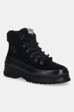 Gant bocanci din piele &icirc;ntoarsă Wintly culoarea negru, cu platformă, izolat, 31543083