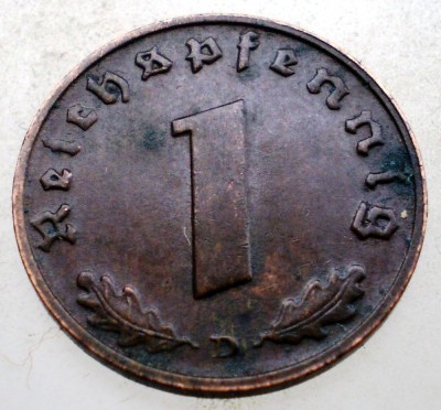 B.083 GERMANIA 1 REICHSPFENNIG 1938 D foto