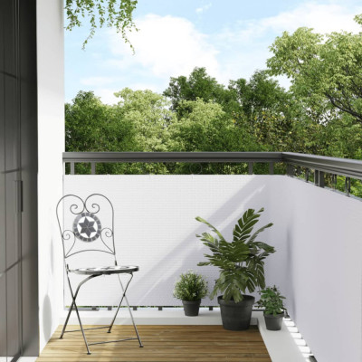 vidaXL Paravan Balcon Alb 1000x90 cm Poly Rattan foto