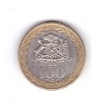 Moneda Chile 100 pesos 2008, stare buna, curata