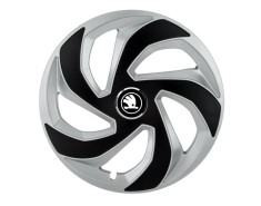 Set 4 capace roti pentru Skoda Nou Alb-Negru, model Rex Mix, R16