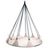 Leagan de gradina XXL Sersimo, suspendat tip pat, 150 cm, bej