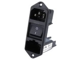 Conector alimentare AC C14 (E) 10A 250VAC, montare pe panou