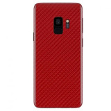 Cumpara ieftin Set Folii Skin Acoperire 360 Compatibile cu Samsung Galaxy S9 (Set 2) - ApcGsm Wraps Carbon Geranium Red, Rosu, Oem