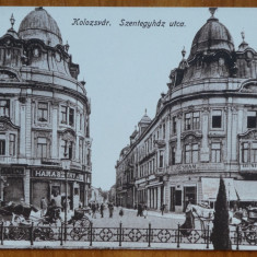 Cluj , Centrul , carte postala maghiara primul razboi mondial