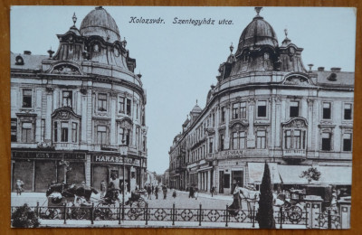 Cluj , Centrul , carte postala maghiara primul razboi mondial foto