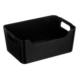 Coș Depozitare Plastic, Negru, Capacitate 1,8L, Cu M&acirc;nere, Oem