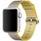 Curea iUni compatibila cu Apple Watch 1/2/3/4/5/6/7, 42mm, Nylon, Woven Strap, Yellow/Gray
