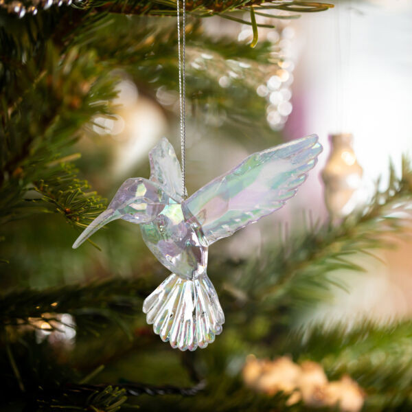 Ornament de Crăciun - colibri irizați, acrilici - 95 x 100 x 65 mm