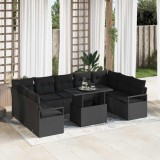VidaXL Set de canapele pentru grădină 10 pcs Negru 100 x 55 x 73 cm
