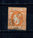 1869 - Carol I cu favoriți, 5 bani, portocaliu, stampilat