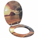 vidaXL Capacul de toaletă Portocaliu 44 x 38 cm Placă MDF 42027211