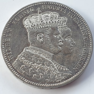 Germania Prusia 1 Thaler/ Taler 1861 A/ Berlin argint William l foto