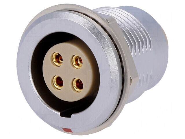 Conector Circular 2B Soclu Mamă 4 PIN Lipire 15A IP50 0,5mm2