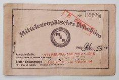 MITTELEUROPAISCHES REISEBURO , TICHETE PENTRU CALATORIE , 1936