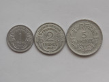 LOT 3 MONEDE 1,2,5 FRANCS 1947 FRANTA