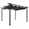 Pavilion de gradina, acoperis retractabil, antracit, 3x3 m