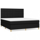 Cumpara ieftin Pat box spring cu saltea, negru, 180x200 cm, catifea