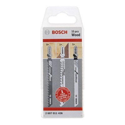 BOSCH Set mixt 15 lame fierastrau pendular, prindere T, 100 mm, lemn, taiere mixta foto