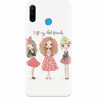 Husa silicon pentru Huawei P30 Lite, I Love My Best Friends foto
