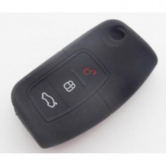 Husa Cheie FORD 3 Butoane Silicon Neagra AutoProtect KeyCars foto