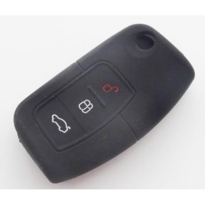 Husa Cheie FORD 3 Butoane Silicon Neagra AutoProtect KeyCars