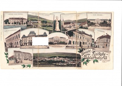 3 CP Odorheiu Secuiesc, litografie formata din 3 CP, necirculata, pana in 1918 foto