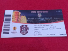 Bilet meci fotbal CFR 1907 CLUJ - SPARTA PRAGA (05.11.2009) foto
