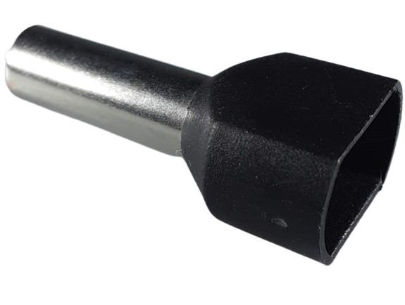 Set 100 pini terminali dubli izolati 6mm &sup2; negri ferule cupru 23mm
