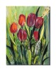 Tablou lalele pictat manual, 40x30cm acril in cutit efect 3D, Kenny Varniote