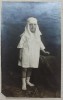 Fetita costumata in sora de caritate, 1920// foto tip CP, Julietta Bucuresti, Romania 1900 - 1950, Portrete