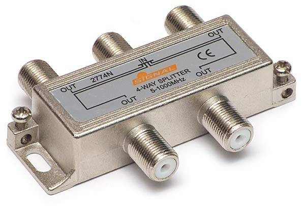 Splitter TV de interior 4 cai - Signal R-4 (7 dB, 5-1000 MHz)